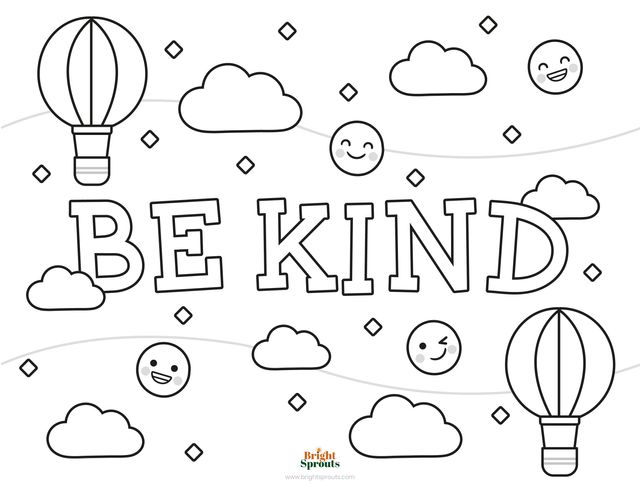 be kind coloring page
