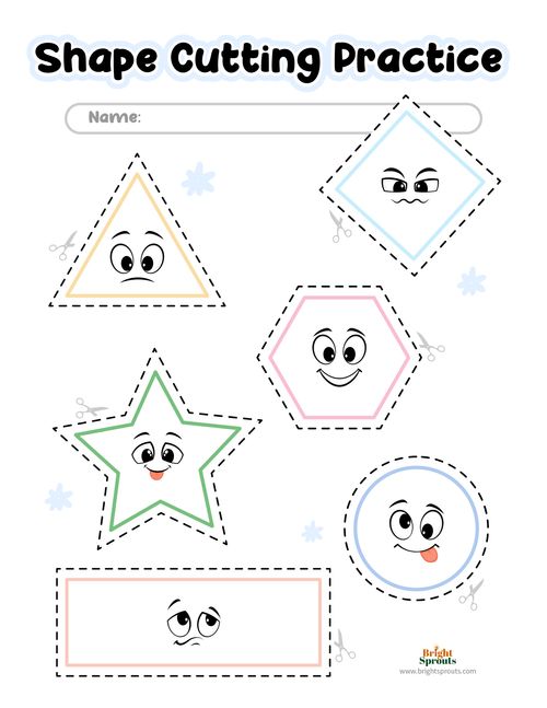 Cutting Practice Worksheets for Kids: Free Printable Activity Sheets for  Practicing Scissor Skills, Printables