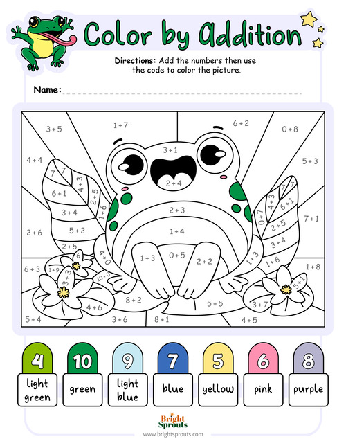 Paint Color By Numbers - Addition And Subtraction Worksheet For    Addition coloring worksheet, Addition and subtraction worksheets, Math  coloring worksheets